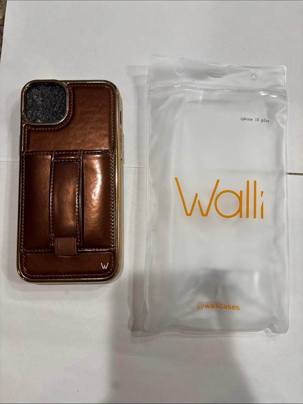 Wallis Brown Leather-Look iPhone Case with Back Hand Strap